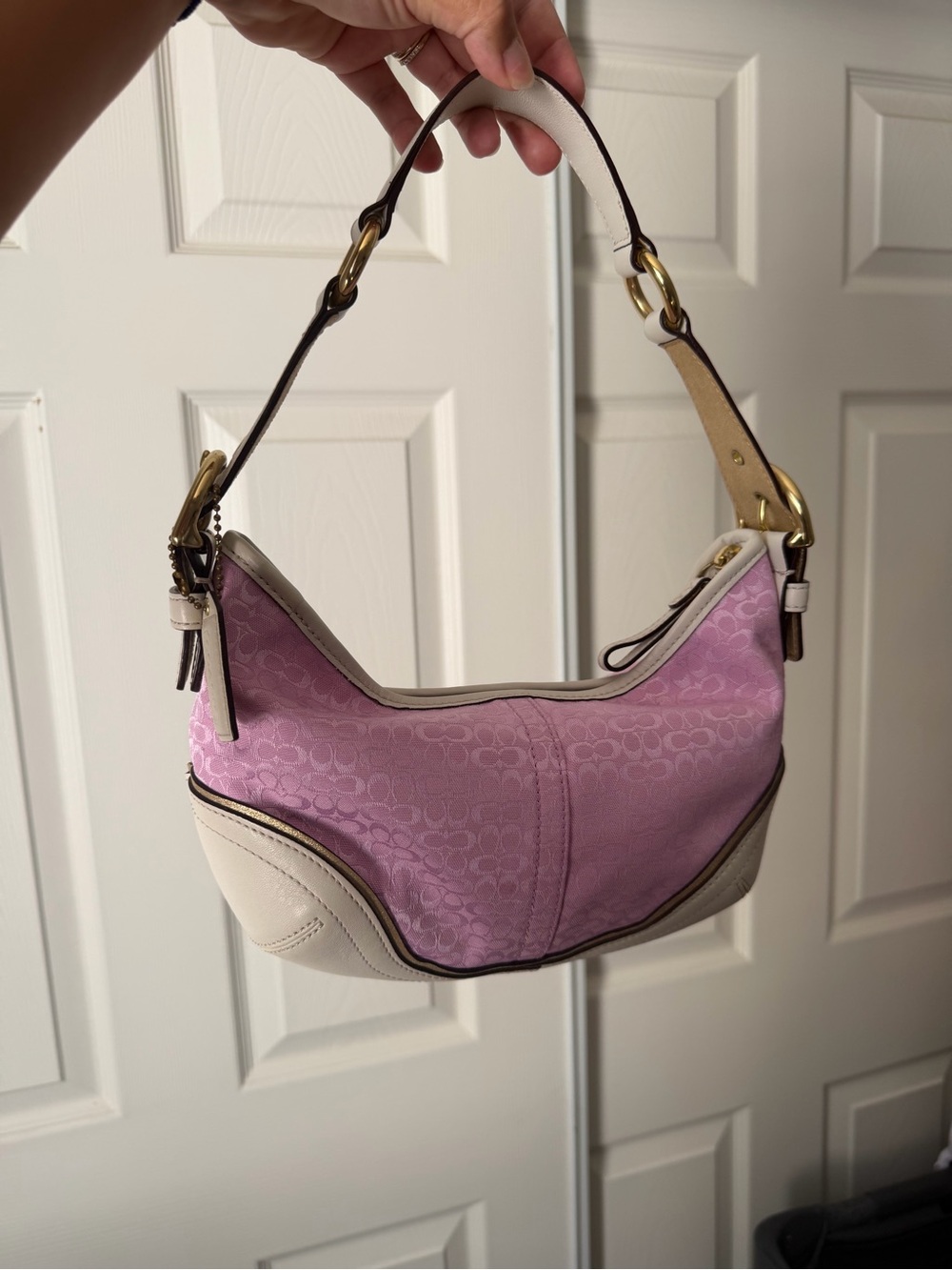 Pink & Cream Shoulder Bag by